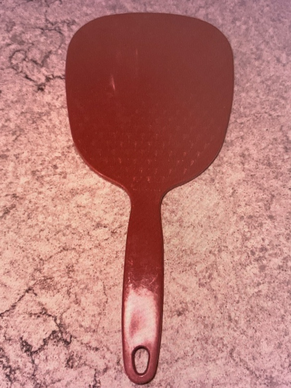 Compact Red Handheld Vanity Mirror